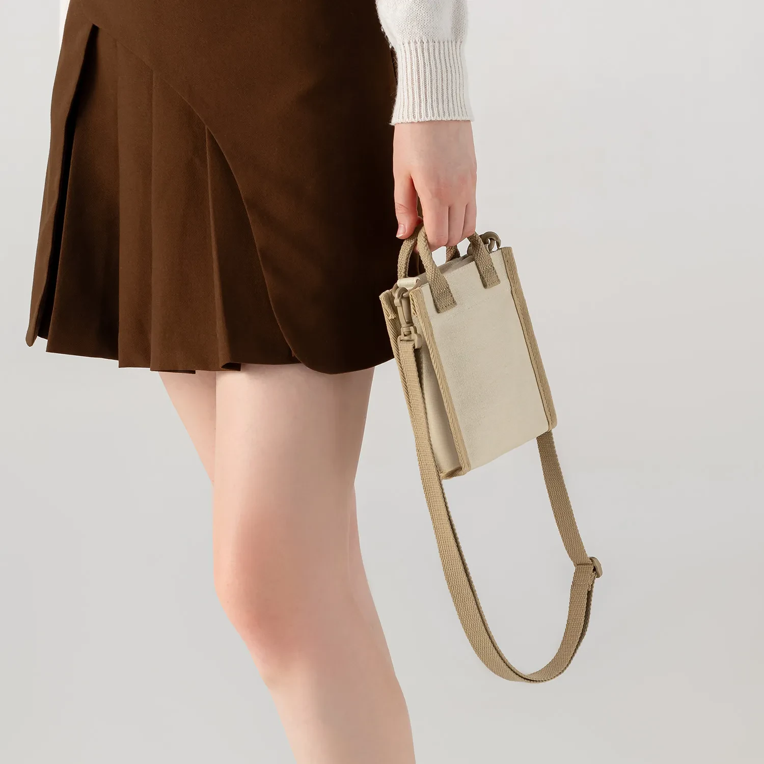 ESTOTI XS MICRO CROSSBODY BAG - OATMILK